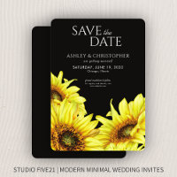 Aquarelle tournesol Wedding shower noir