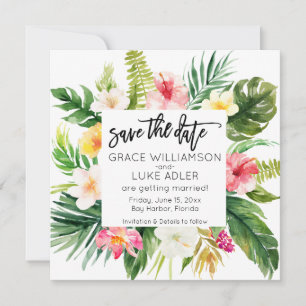 Save The Date Aquarelle Tropical Floral Enregistrer La Date