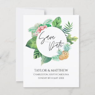 Save The Date Aquarelle Tropical Floral Mariage élégant