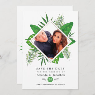 Save The Date Aquarelle Tropical Luau Aloha Mariage Photo