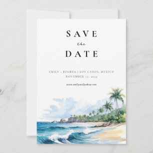 Save The Date Aquarelle tropicale de plage