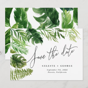 Save The Date Aquarelle tropicale feuillage floral enregistrer l
