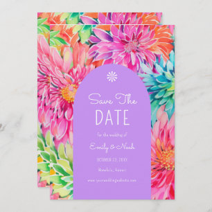 Save The Date Aquarelle tropicale moderne colorée Mariage floral