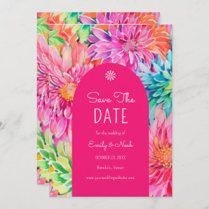 Save The Date Aquarelle tropicale moderne colorée Mariage floral