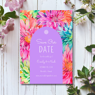 Save The Date Aquarelle tropicale moderne colorée Mariage floral