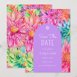 Save The Date Aquarelle tropicale moderne colorée Mariage floral