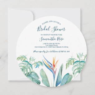 Save The Date Aquarelle tropicale ronde Fête des mariées botaniq