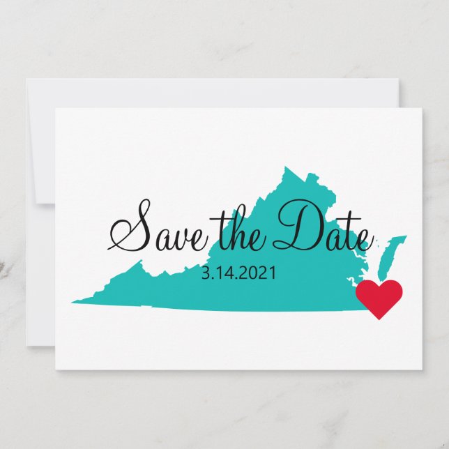 Save The Date Aquarelle Turquoise turquoise Virginie Destination (Devant)