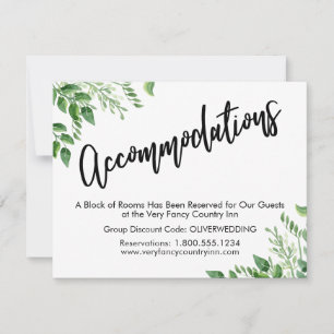Save The Date Aquarelle Verdure Mariage Hébergements