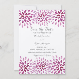 Save The Date Aquarelle violette Chrysanthemum Enregistrer la da