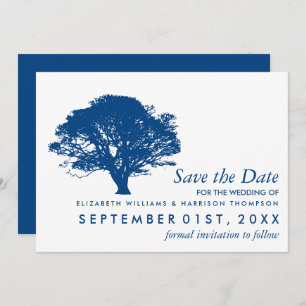 Save The Date Arbre de chêne bleu, Mariage rustique et minimalis