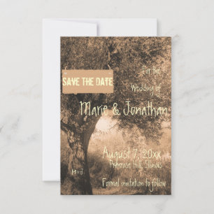 Save The Date Arbre de chêne vintage Enregistrer la date mariage