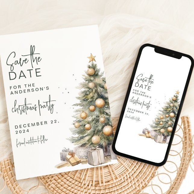 Save The Date Arbre de Noël doux | Fête de Noël (Créateur téléchargé)