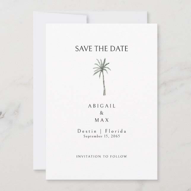Save The Date Arbre de palmes Enregistrer la date (Devant)