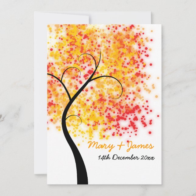 Save The Date Arbre Tourbillonnant mariage de automne "Enregistr (Devant)