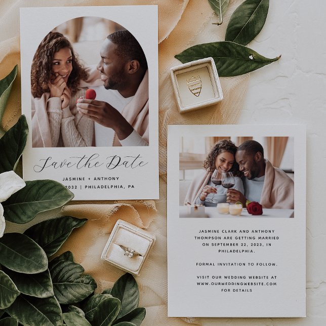 Save The Date Arc Boho 2 photos minimum noir et blanc (Créateur téléchargé)