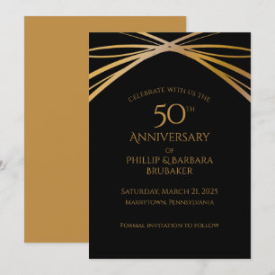 Save The Date Arc élégant Golden 50e anniversaire Enregistrer la