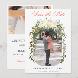 Save The Date Arc Floral Boho Romantique plat Enregistrer la car