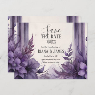Save The Date Arc floral violet Pagan à la main