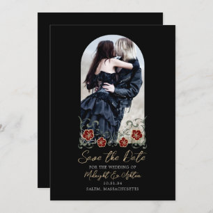 Save The Date Arc Gothique Photo Noir Mariage Enregistrer La Dat