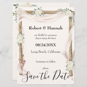 Save The Date Arc mariage et crème Rose Gold Enregistrer la date
