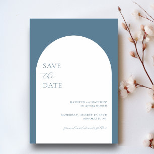 Save The Date Arc minimaliste moderne Dusty Mariage bleu