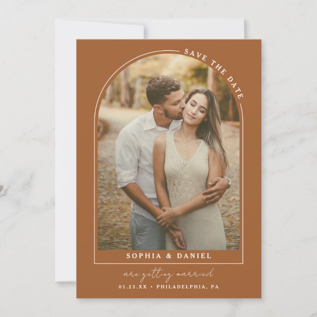 Save The Date Arc moderne Boho Arch avec photo Enregistrer la da (Devant)