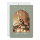 Arc moderne Boho Photo Sage Vert Mariage Monogramm