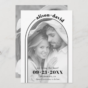 Save The Date Arc noir moderne et mariage photo