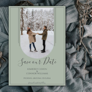 Save The Date Arch Photo Enregistrer la date   Sage Green