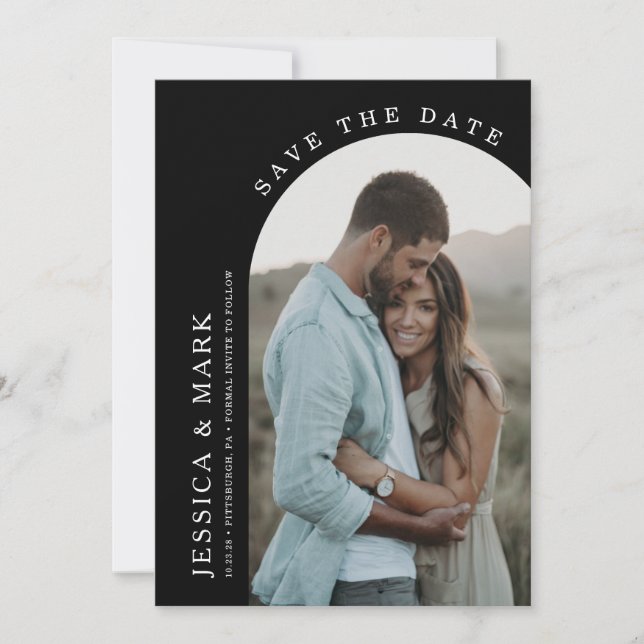 Save the Date Arch Photo Wedding Invitation (Front)