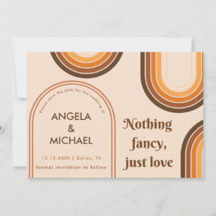 Save The Date Arcs bruns bohèmes minimalistes des arcs-en-ciel r