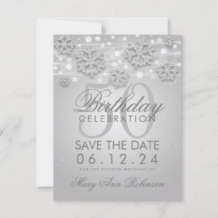 Save The Date Argent 50e anniversaire Save Date Winter