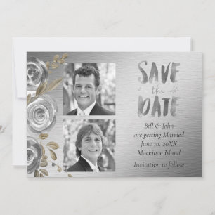 Save The Date Argent Rose Gay Enregistrer la date