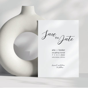 Save The Date Aria ・ Élégant script moderne noir et blanc
