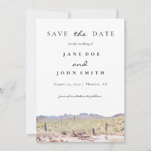 Save The Date Arizona Desert Mountain Saguaro Enregistrer La Dat