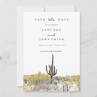 Save The Date Arizona Desert Saguaro Enregistrer La Date