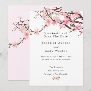 Save The Date Arrêter la quarantaine Vaccinant Cherry Blossom Ma