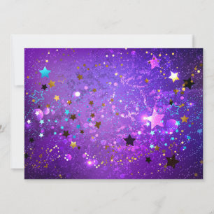 Save The Date Arrière - plan de feuille violet avec étoiles