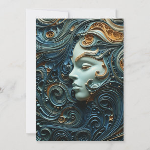 Save The Date Art 3D de la femme Lune
