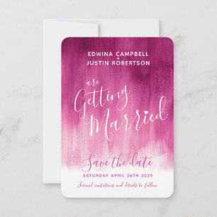 Save The Date Art abstrait moderne rose foncé enregistrer les ca