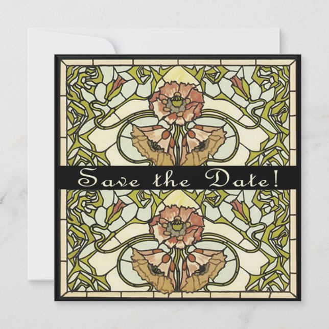 Save The Date Art Déco Deux faces personnalisable Enregistrer la (Devant)