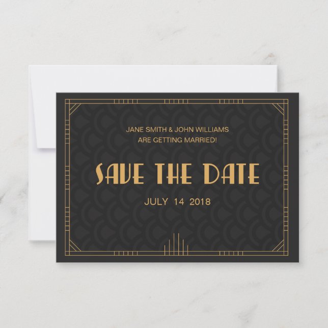 Save The Date Art Déco Enregistrer La Date (Devant)