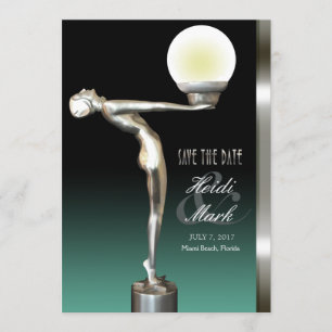 Save The Date Art Déco Glam Nouveau Enregistrer la date   sarcel