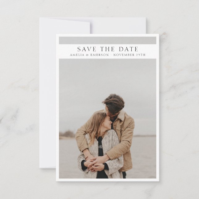 Save The Date Art Moderne Enregistrez La Date | Photo Personnali (Devant)