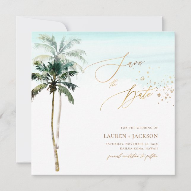 Save The Date ArtsApp Chic Tropical Paradise Mariage (Devant)