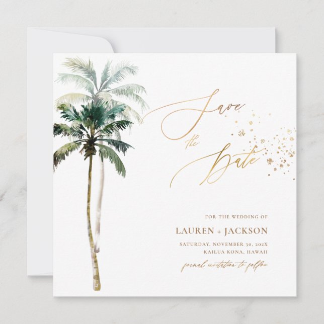Save The Date ArtsApp Chic Tropical Paradise Mariage (Devant)