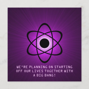 Save The Date Atomique Enregistrer l'Invitation de date, Purple