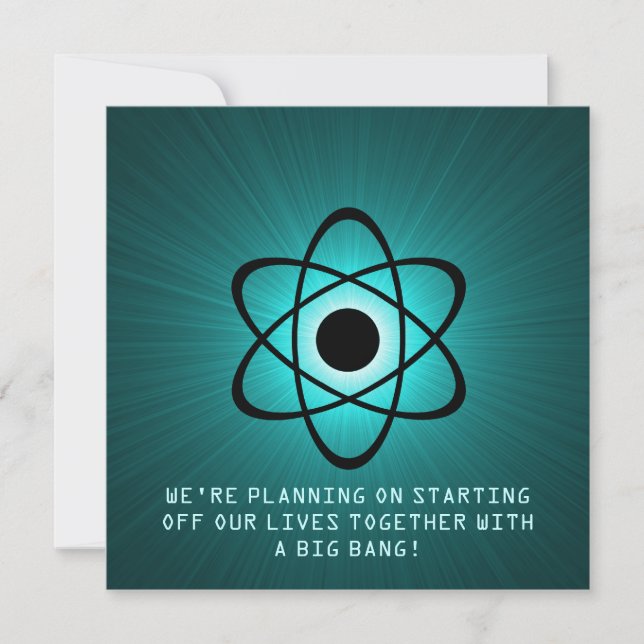 Save The Date Atomique Enregistrer l'Invitation de date, Turquoi (Devant)