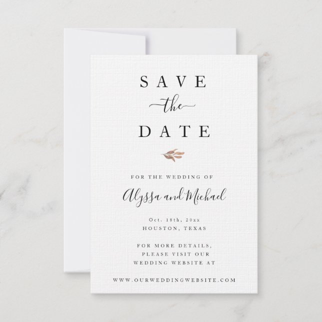 Save The Date Automne Aquarelle Mariage Enregistrer La Date Invi (Devant)